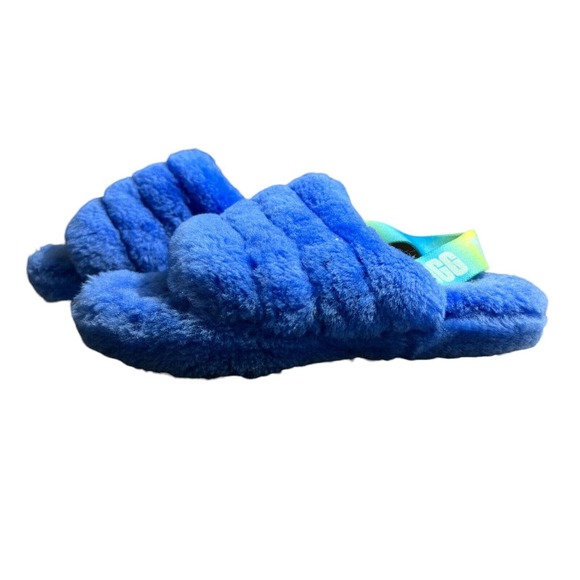 UGG Fluff Yeah Slide‎ Neon Blue Size 3 - Picture 1 of 6